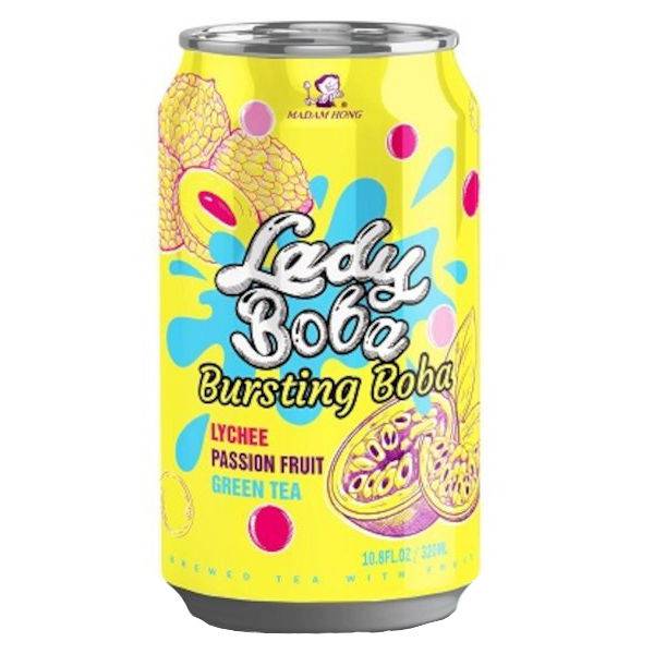 lady boba Bubble tea passion fruit lychee شاي بارد بنكهة الباشن فروت والليتشي