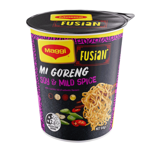 MAGGI FUSIAN Noodles Mi Goreng Soy & Mild Spice Flavour Cup