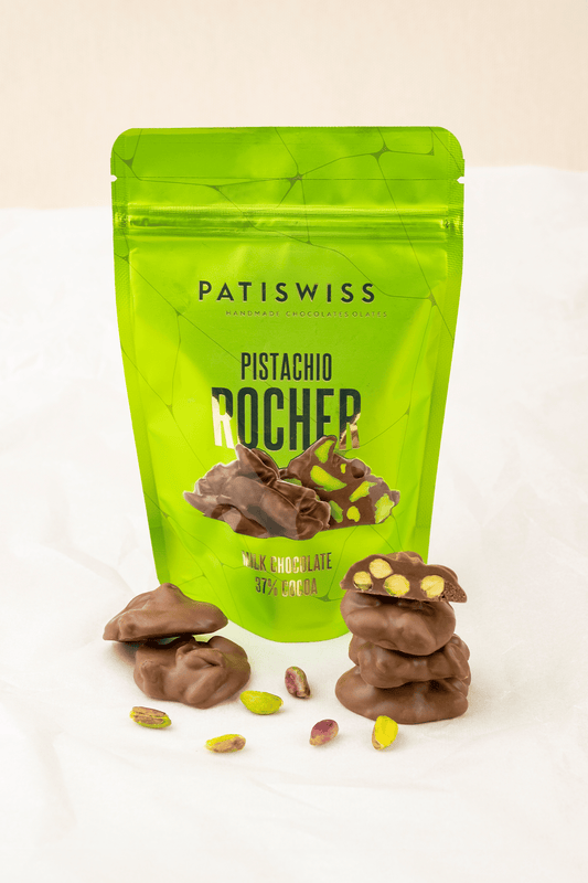 Patiswiss milk chocolate pistacho rocher