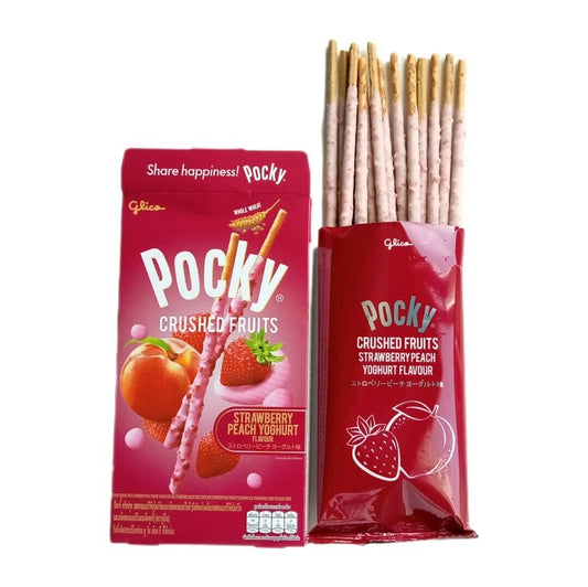 Pocky crushed fruits strawberry peach yougert