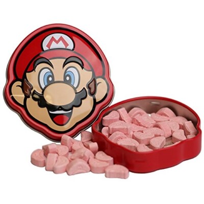 Mario brick breaking  candy tin 17 g علبة حلوى ماريو لكسر الطوب 17 غرام