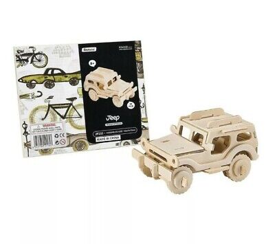 Puzzle 3D wooden jeep لعبة تركيب سيارة جيب