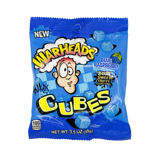 Warheads blue raspberry cubes