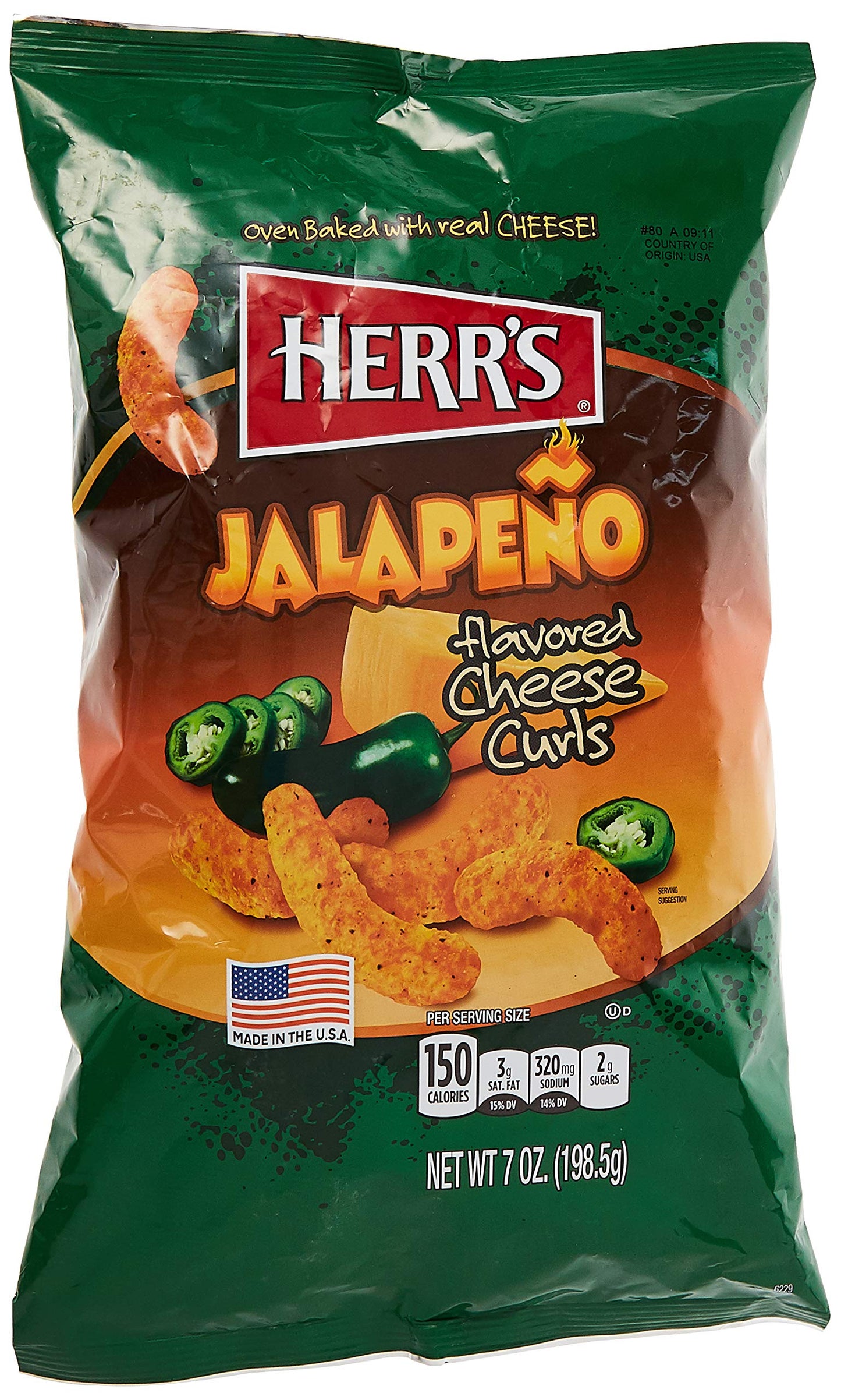 لفائف الجبن والفلفل الحار من شركة Herr's